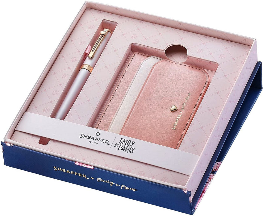 Комплект химикалка Sheaffer Emily in Paris - Pastel Pink, с калъф за карти и документи