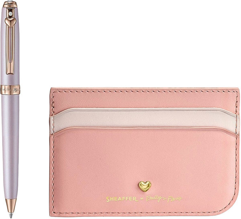 Комплект химикалка Sheaffer Emily in Paris - Pastel Pink, с калъф за карти и документи