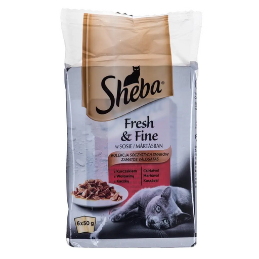 Sheba Fresh & Fine Мини ястия с месо в сос 6 x 50гр
