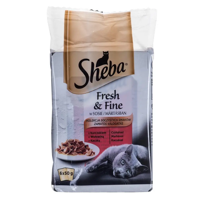 Sheba Fresh & Fine Мини ястия с месо в сос 6 x 50гр