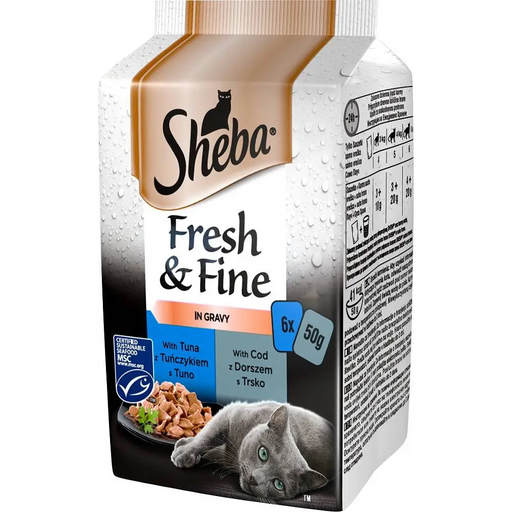 Sheba Fresh & Fine Мини рибни ястия в сос 6 x 50гр