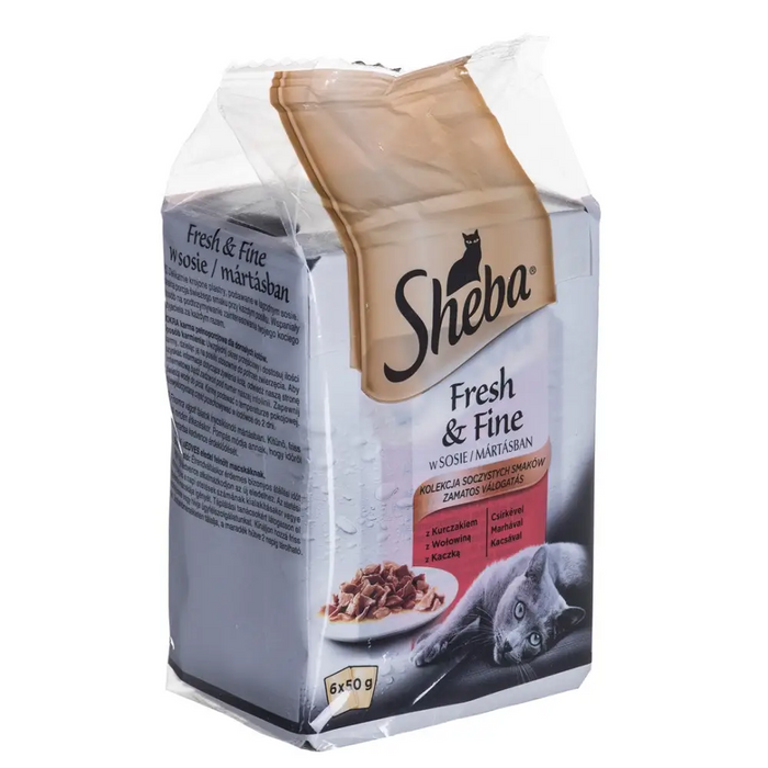 Sheba Fresh & Fine Мини ястия с месо в сос 6 x 50гр