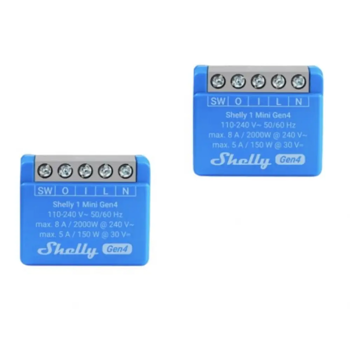 SHELLY 1 Mini Gen4 Умен превключвател Син 2 бр.