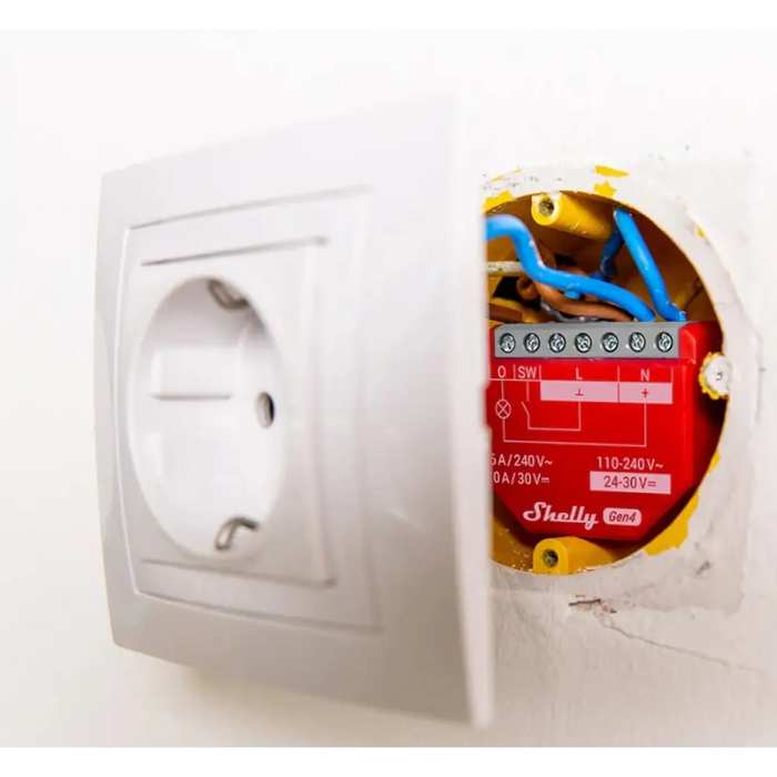 SHELLY 1PM Gen4 Smart превключвател Червен