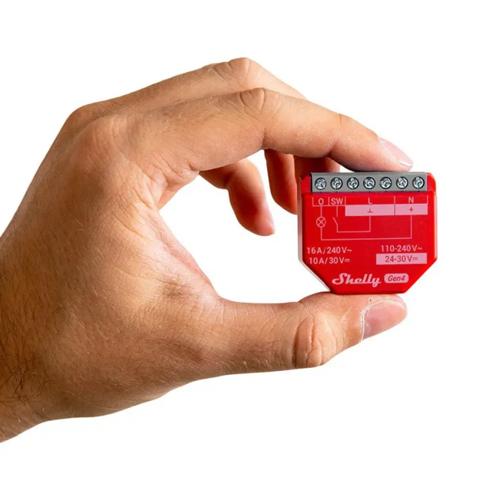 SHELLY 1PM Gen4 Smart превключвател Червен