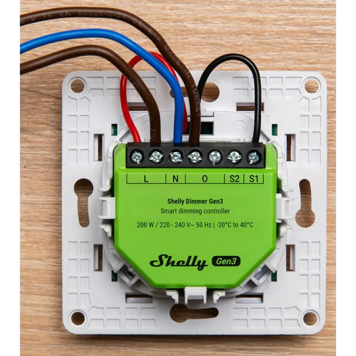 SHELLY Dimmer Gen3 Вграден черен лайм