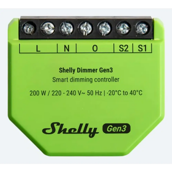 SHELLY Dimmer Gen3 Вграден черен лайм