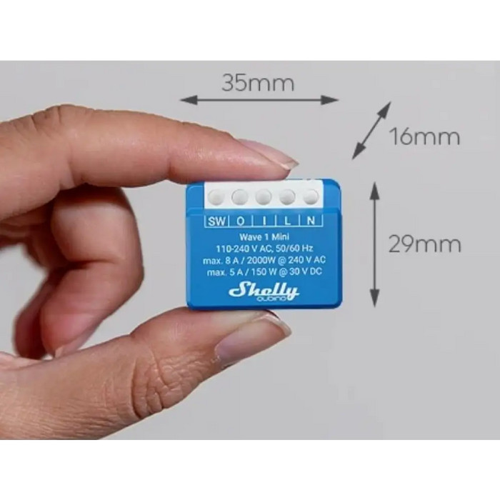 Shelly Qubino Wave 1 Mini LR Умен превключвател Z-Wave син