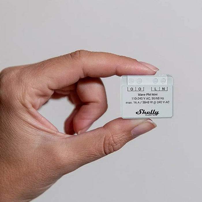 Shelly Qubino Wave PM Mini Смарт превключвател Сив
