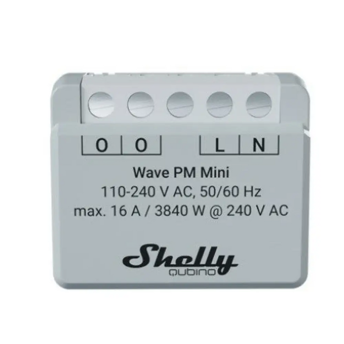 Shelly Qubino Wave PM Mini Смарт превключвател Сив