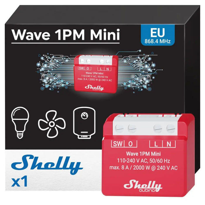 Shelly Wave 1PM Mini LR Умно Z-Wave реле
