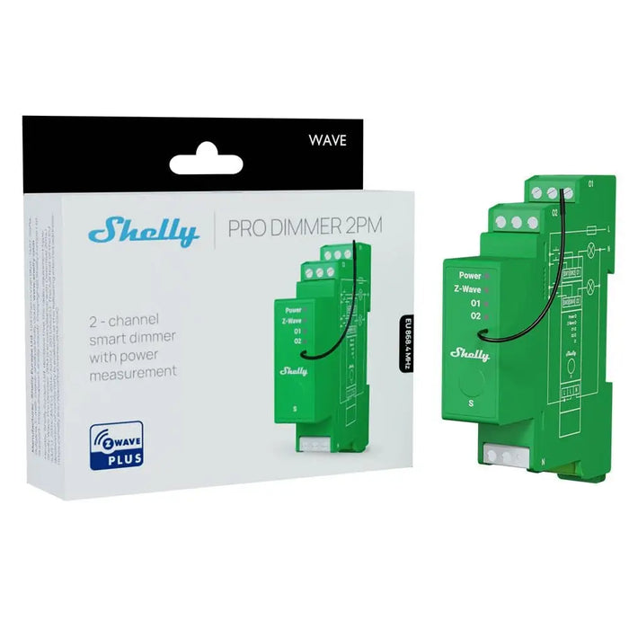 Shelly Wave Pro Dimmer 2PM - Z-Wave димер за осветление 2