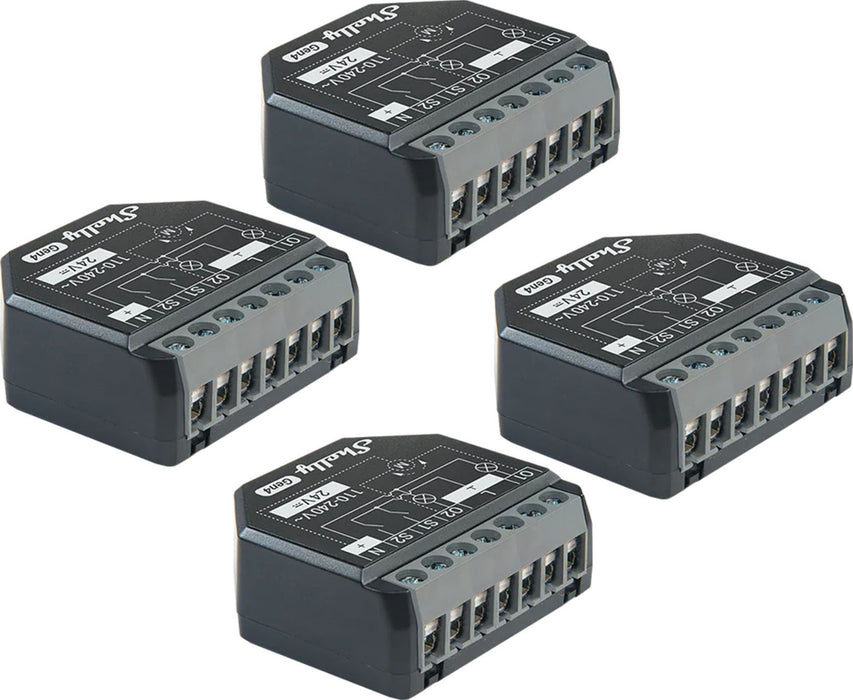Комплект от 4 Shelly 2PM Gen4 Zigbee/Matter контролера
