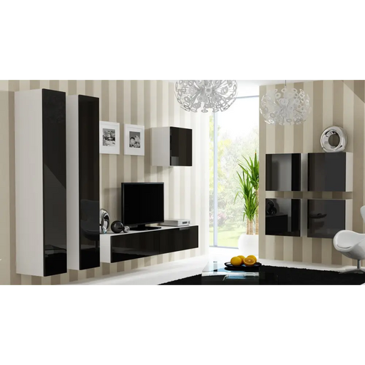 Шкаф Cama Квадрат VIGO 50/50/30 бял/черен гланц