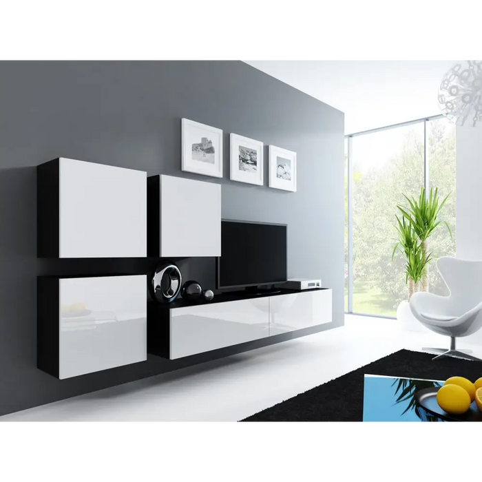 Шкаф Cama Квадрат VIGO 50/50/30 черен/бял гланц