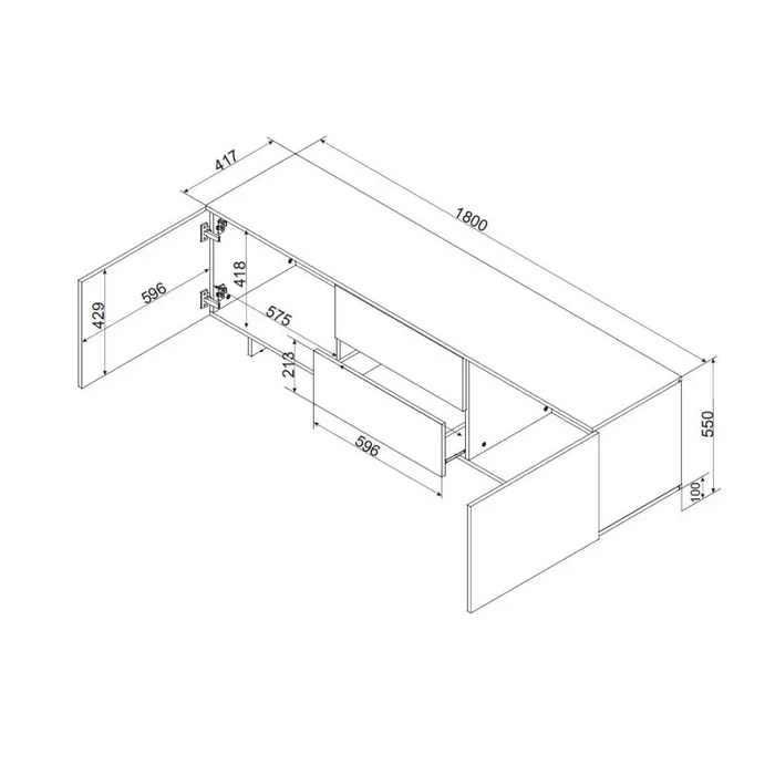 Шкаф Cama RTV 2D2S ALMA 180x41.5xH55 кашмир
