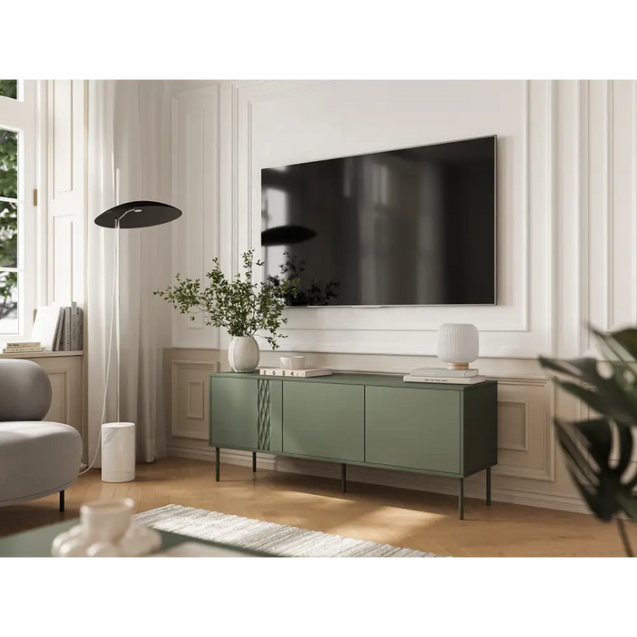 Шкаф Cama RTV 3D TRESSE 150x40x55 зелен мат