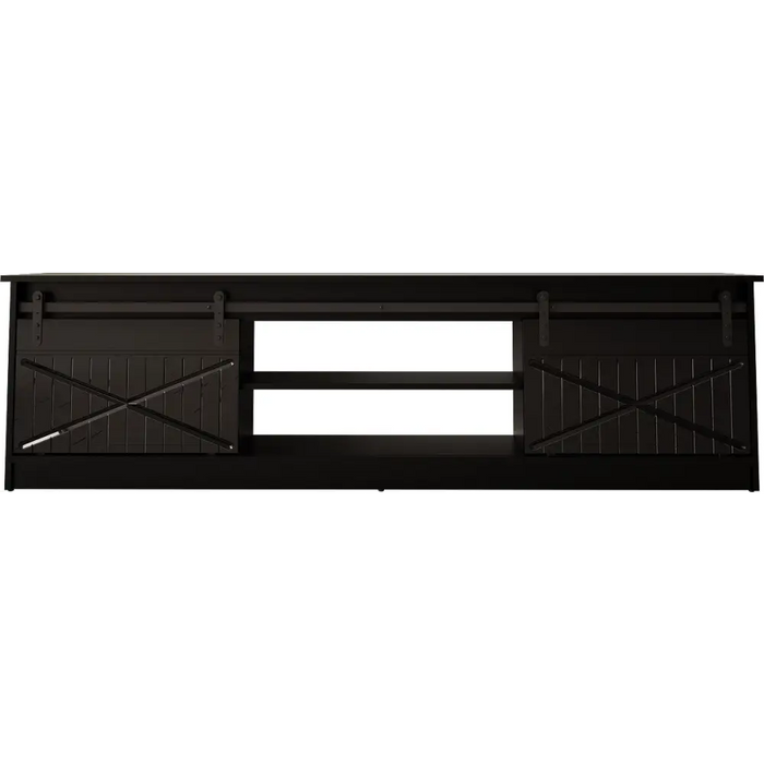 Шкаф RTV GRANERO 200x56.7x35 черен/черен гланц