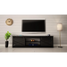 Шкаф RTV GRANERO 200x56.7x35 черен/черен гланц