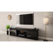 Шкаф RTV GRANERO 200x56.7x35 черен/черен гланц
