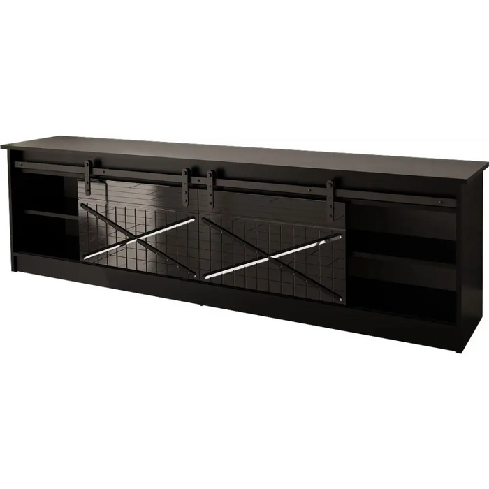 Шкаф RTV GRANERO 200x56.7x35 черен/черен гланц