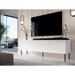 Шкаф RTV JUNGLE 190x40.5x59.5 бял мат + черни крака
