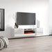 Шкаф RTV LUXE 182.6x34.5x37.5 бял/бял гланц + бяла камина