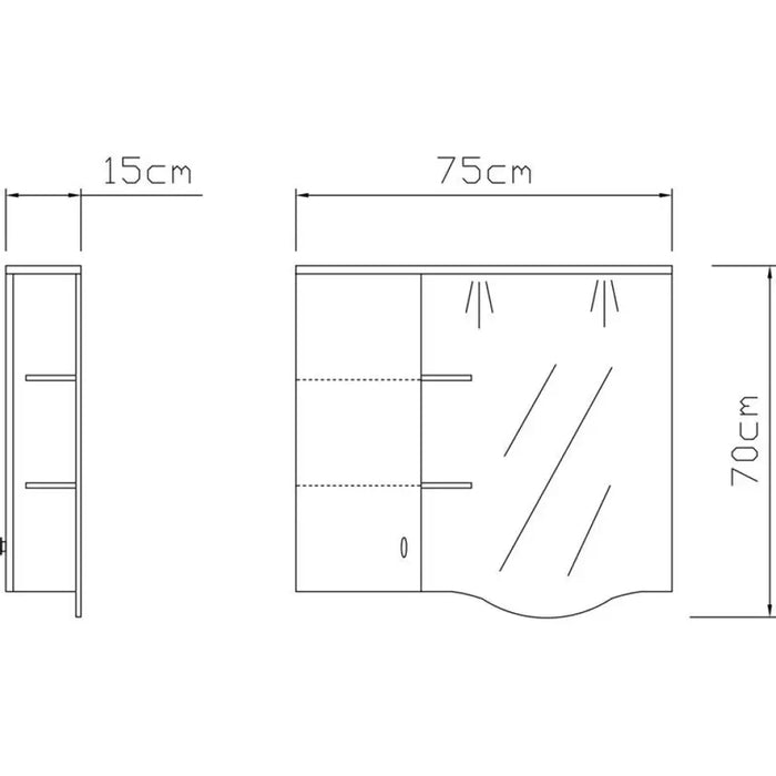 ШКАФ ЗА БАНЯ С ОГЛЕДАЛО ЛЯВ VICARD ЕЛЕКТРА