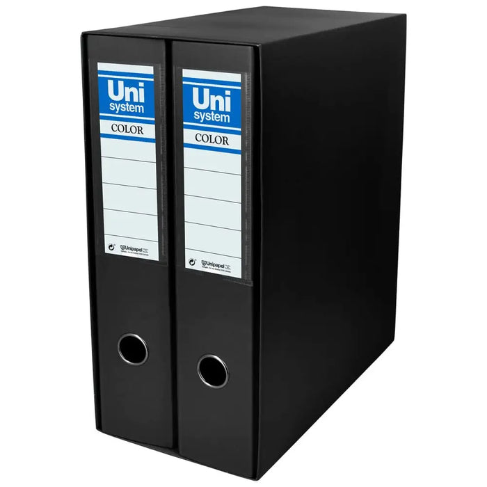 Шкаф за Файлове с Лост Unipapel 2 Части Черен A4 31,8 x 29
