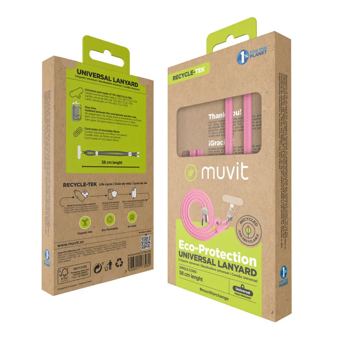Шнур за Мобилен Телефон Muvit for Change Розов