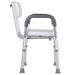 Shower stool with backrest and handles