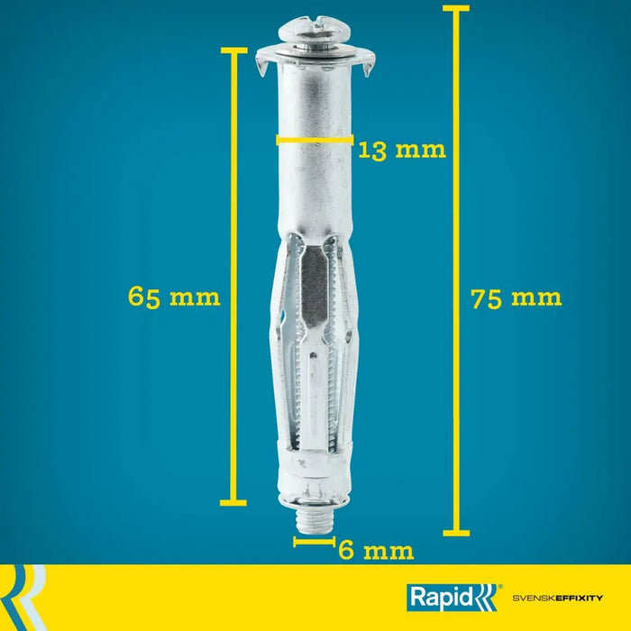 шпилки и винтове Rapid Ø 13 x 65 mm M6 x 75 mm Метал