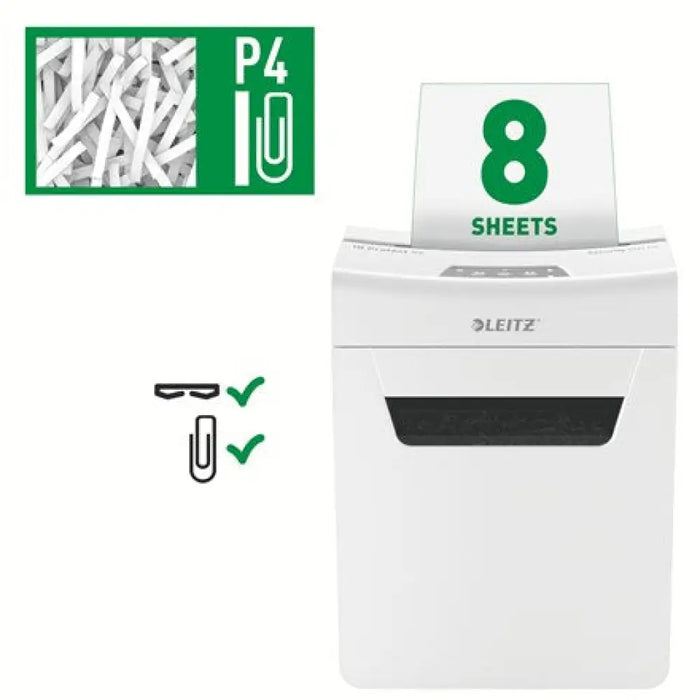 Шредер Leitz IQ Protect Premium 8X P4 8 листа кошница 14 л
