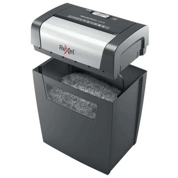 Шредер Rexel Momentum X308 8 листа P-3 кош 15 л черен