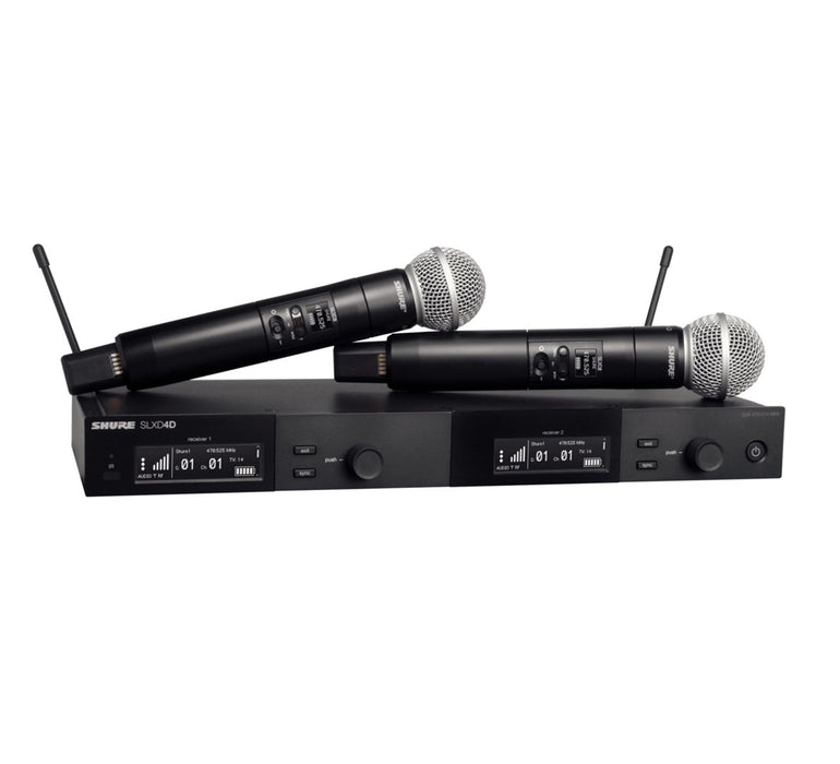 Shure SLXD24DE/SM58-G59 - двойна цифрова безжична система с два предавателя/ръчни микрофона (470 - 514 MHz)