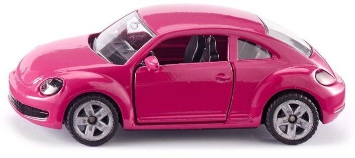 Метална количка Siku - Vw The Beetle Pink, със стикери на цветя