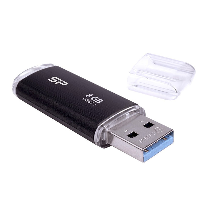 USB флаш памет Silicon Power 8GB Blaze B02, USB Type-A 3.2 Gen 1 (3.1 Gen 1), черна