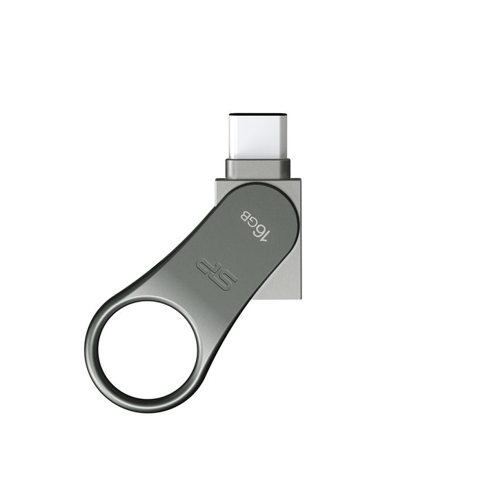 Silicon Power Mobile C80 USB флаш устройство 16 GB USB Type-A / USB Type-C 3.0 (3.1 Gen 1) Titanium