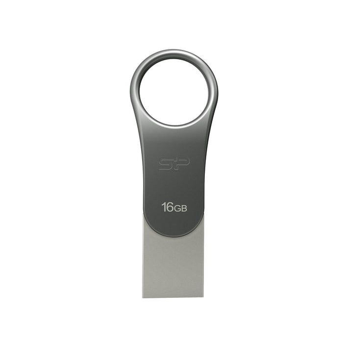 Silicon Power Mobile C80 USB флаш устройство 16 GB USB Type-A / USB Type-C 3.0 (3.1 Gen 1) Titanium