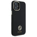 Силиконов 4G калъф Guess Logo Strass за iPhone 16 - черен