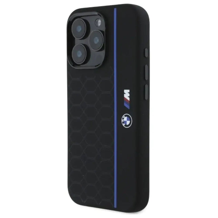 Силиконов калъф BMW Hexagon Blue Line MagSafe за iPhone 16