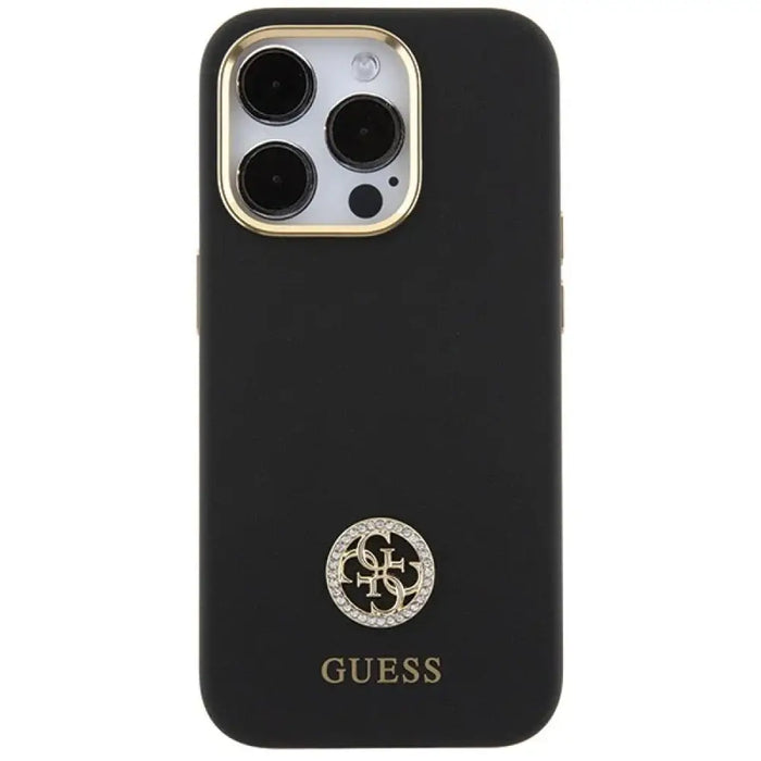 Силиконов калъф Guess Logo Strass 4G за iPhone 15 Pro Max