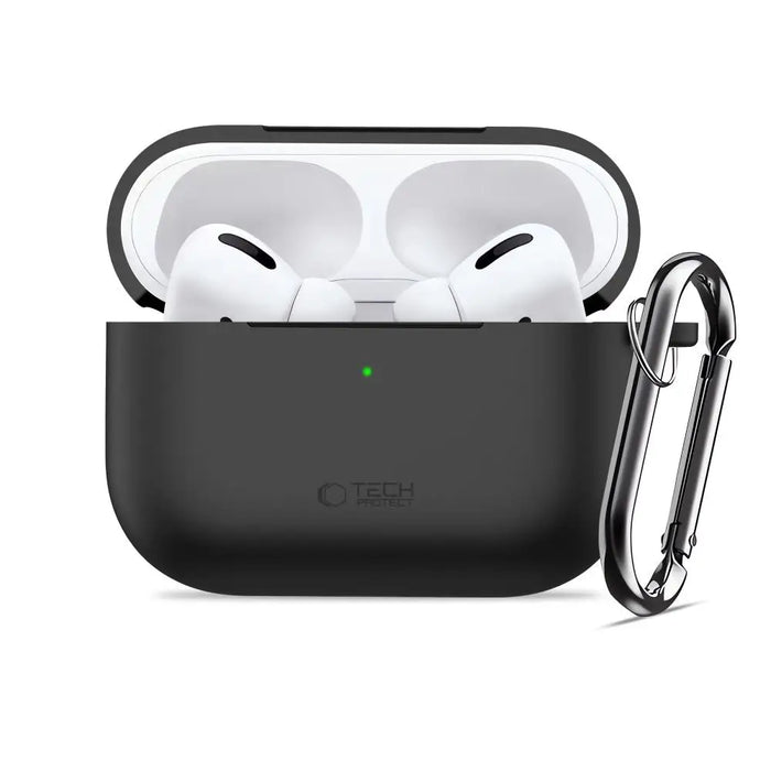 Силиконов калъф Tech-Protect с кука за AirPods Pro 3 - черен