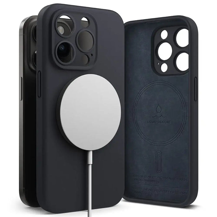 Силиконов калъф Ringke MagSafe за iPhone 15 Pro - тъмносин
