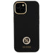 Силиконов 4G калъф Guess Logo Strass за iPhone 15 - черен