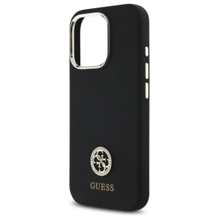 Силиконов 4G калъф Guess Logo Strass за iPhone 16 Pro