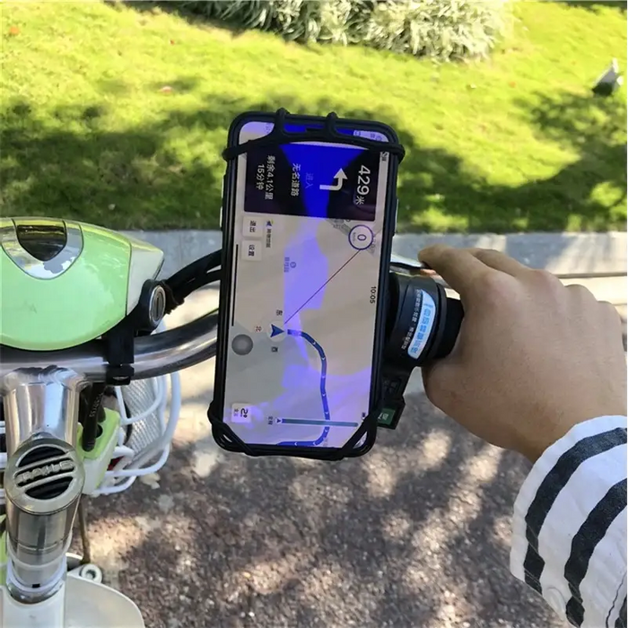 Силиконов държач за телефон за велосипед HQWear черен