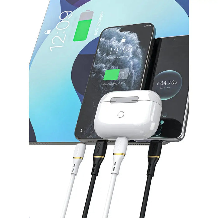 Силиконов кабел Dudao L25T USB-A - USB-C 5A 1m - Бял