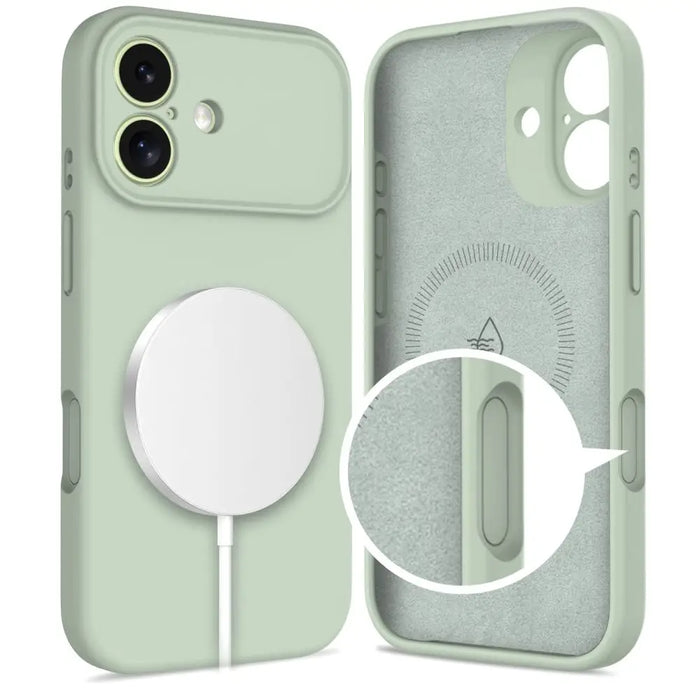 Силиконов калъф Tech-Protect MagSafe за iPhone 17 - зелен
