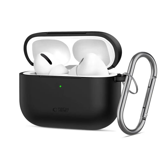 Силиконов калъф Tech-Protect с кука за AirPods Pro 3 - черен